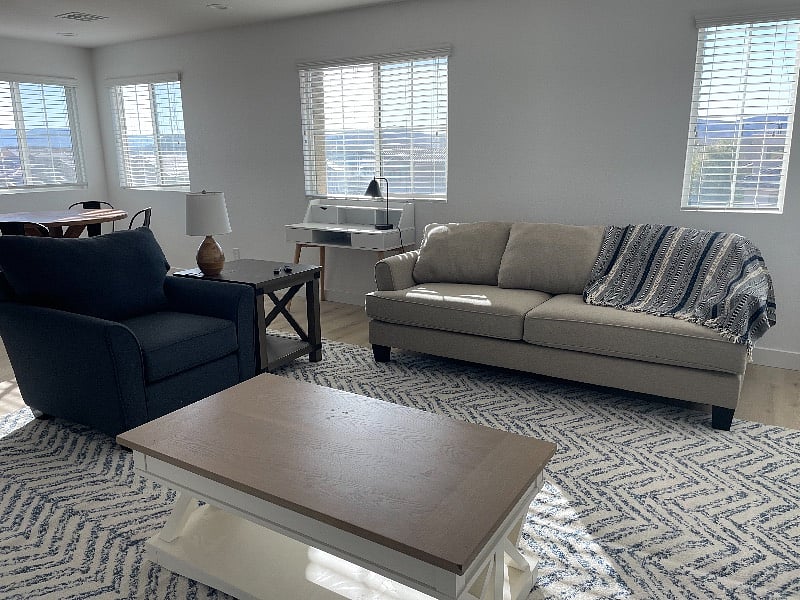 Living area adjacent to the dining area