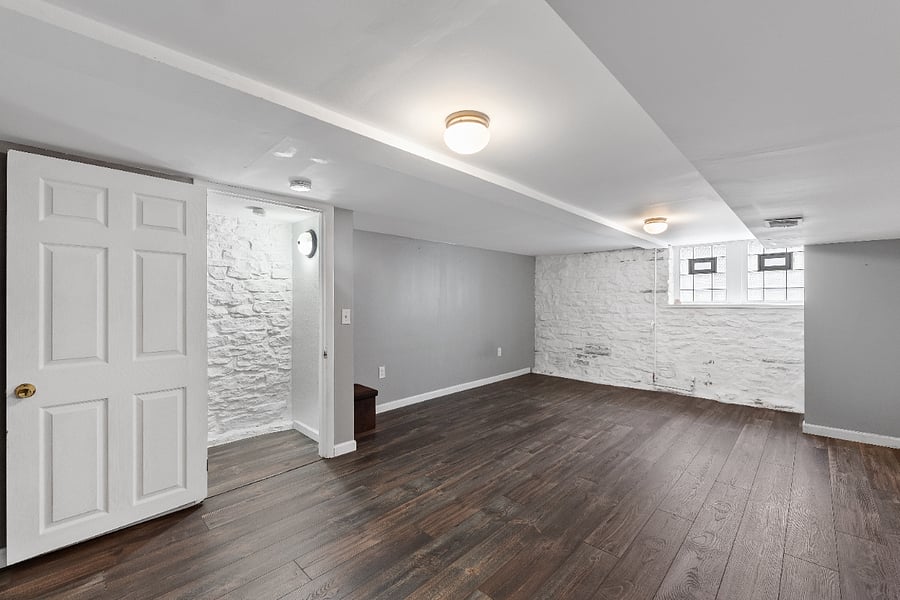 Partially finished basement