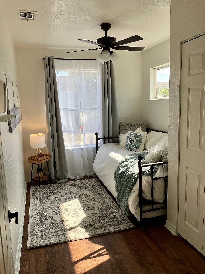 The calming, adorable Nest Room features a twin bed with trundle and is flooded with light. Desk optional!