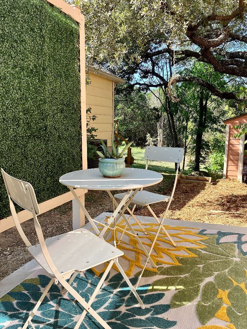 The patio off the kitchen is perfect for a morning cup of coffee!