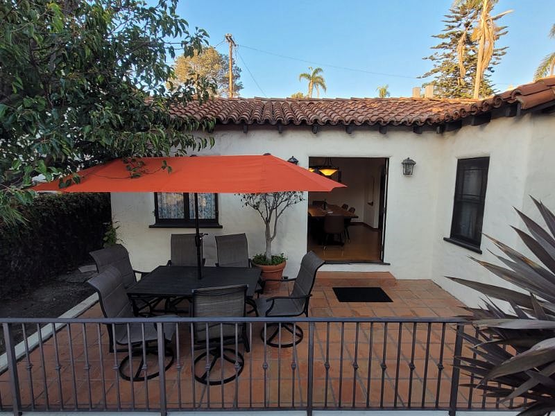Patio Dining with Umbrella and BBQ