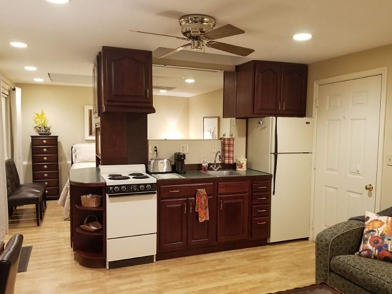 Kitchen, off of living room.