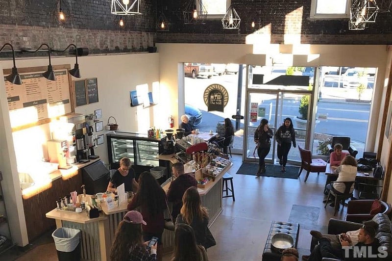 Grab some coffee and work from the industrial-chic loft at The Mill - where they serve coffee AND draft beer and wine AND weekly live music...and the best views of Main Street.