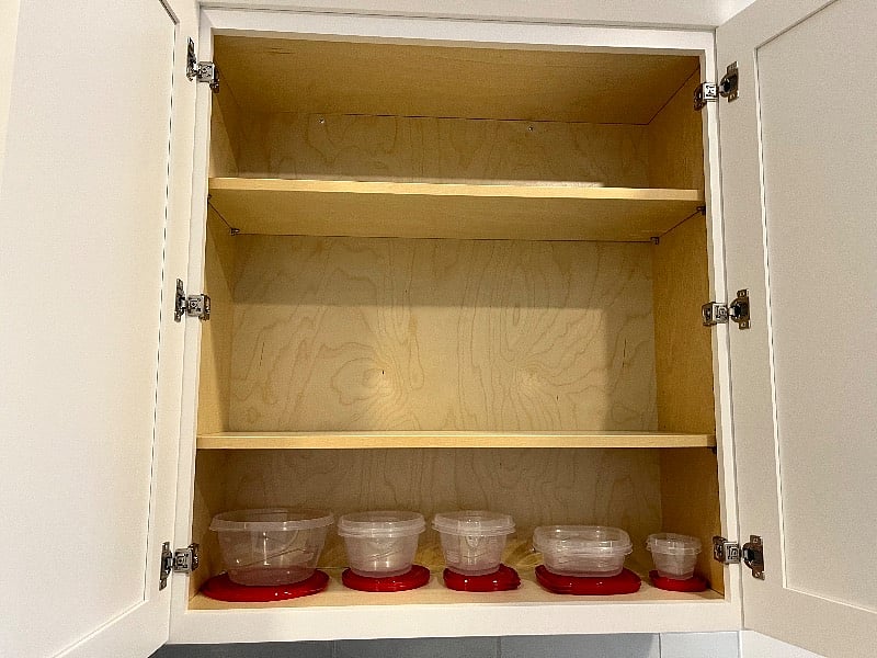 Plastic storage containers.
