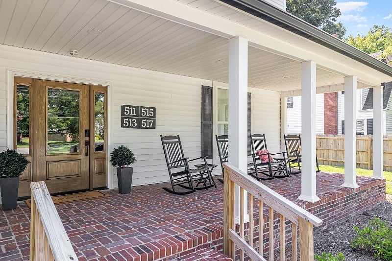 Sit & enjoy the rocking chairs overlooking Main Street.