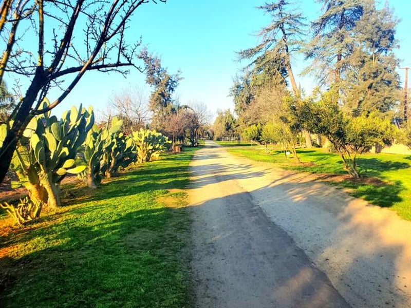 Beautiful Fancher Creek walking train located directly behind property.