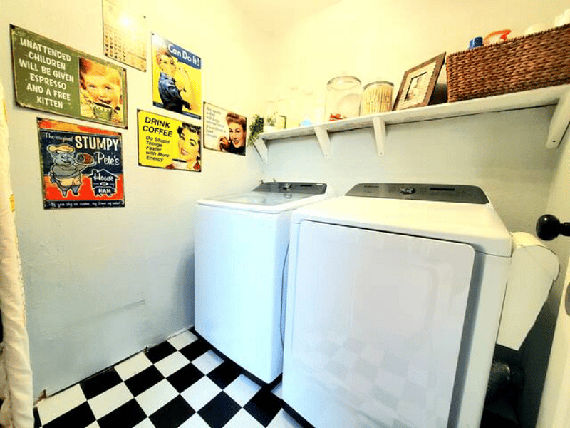 Free on-site washer and dryer