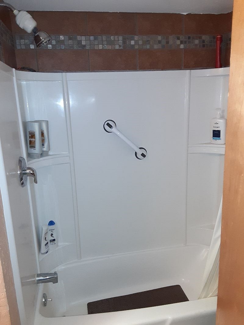 Private upper level main bathroom shower.