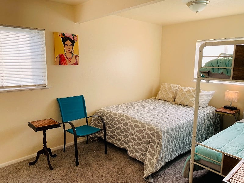 Bedroom 2 with Queen and bunk beds