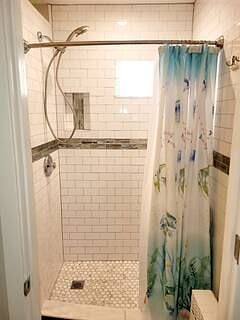                    large tiled shower
