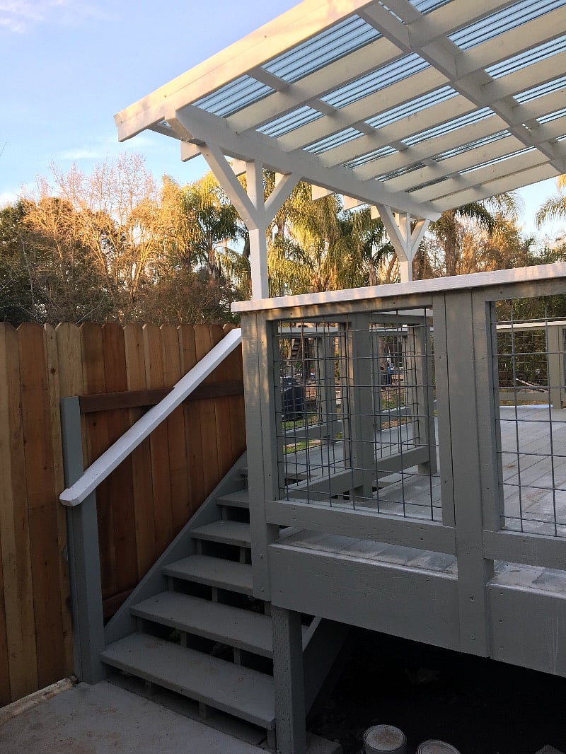 Stairs onto private deck to find main entrance.