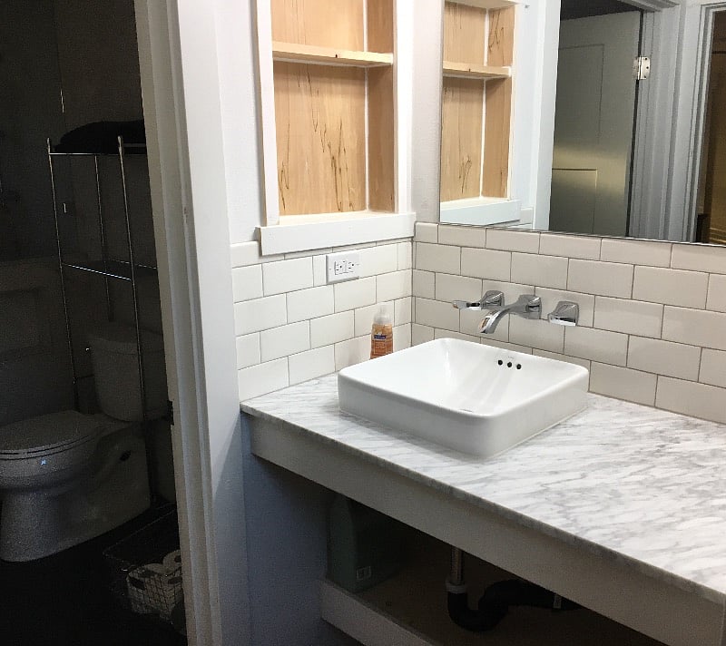 Bathroom sink, marble counter
