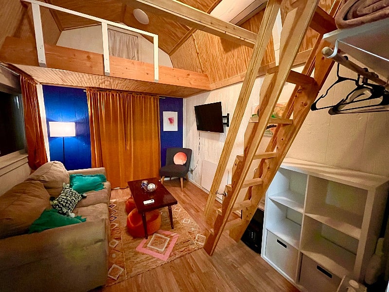 You can see the storage loft from this angle.