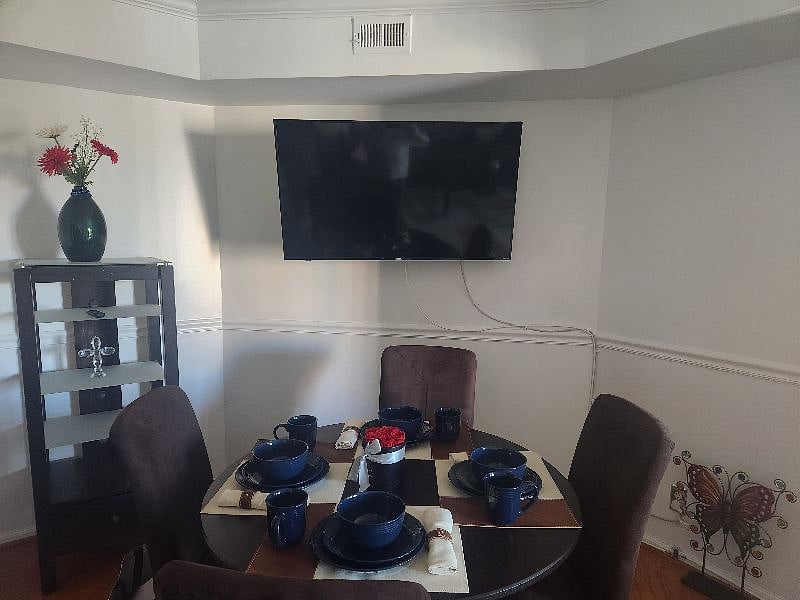 Nice 50" TV with access to Netflix and Prime.