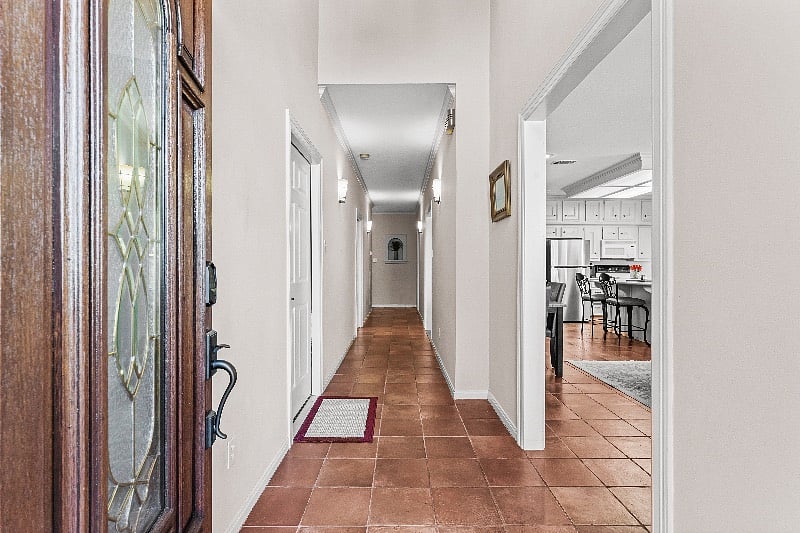 Look down the hall from front door