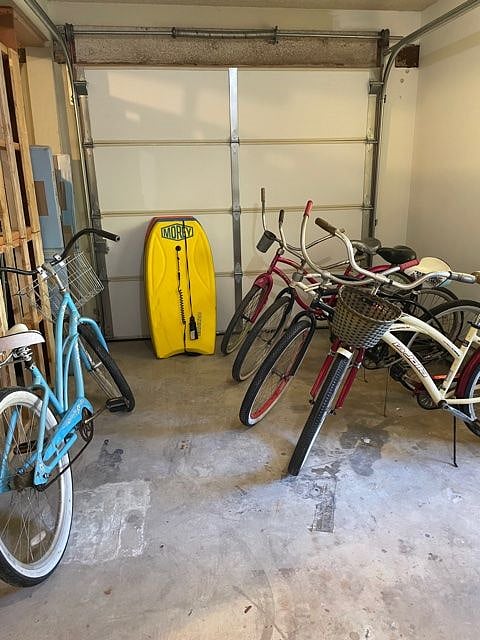 Garage with Bikes, beach toys- Brand new Washer Dryer