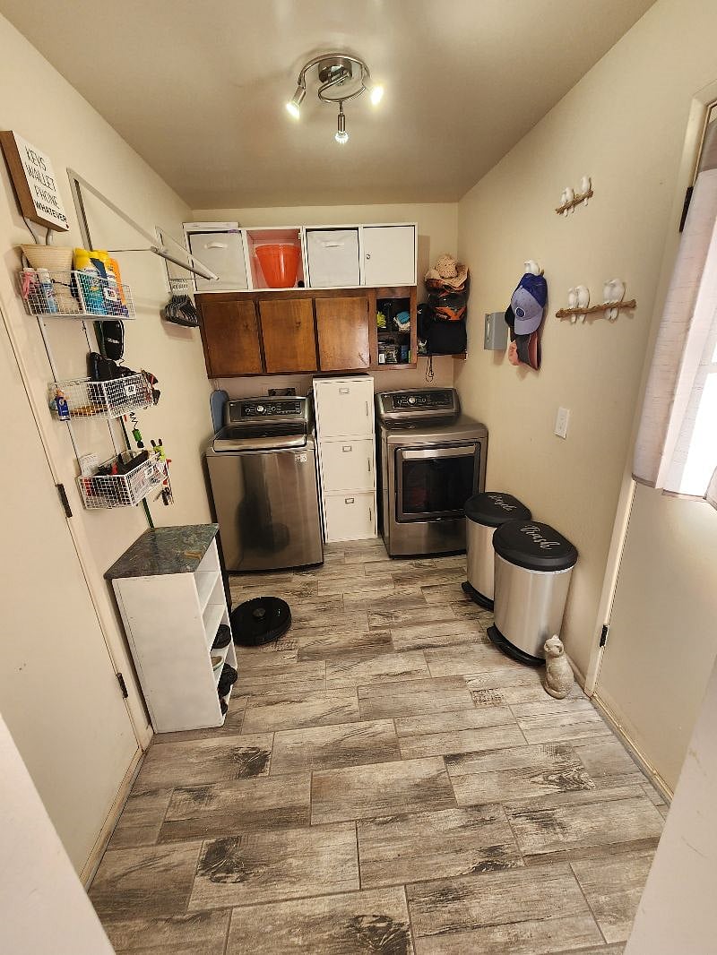 Large capacity washer and dryer.