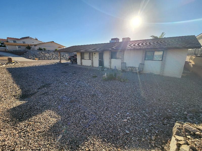 Desert landscaped front yard.
