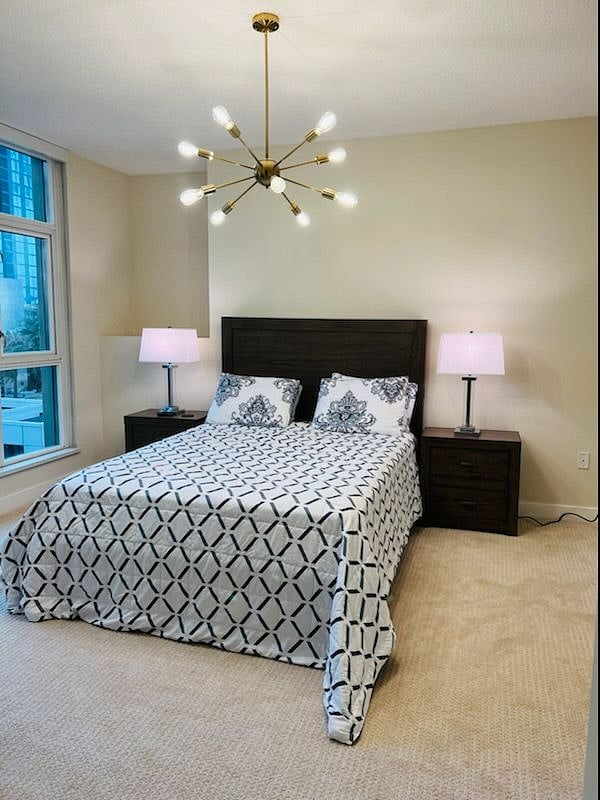 Master bedroom with queen size bed