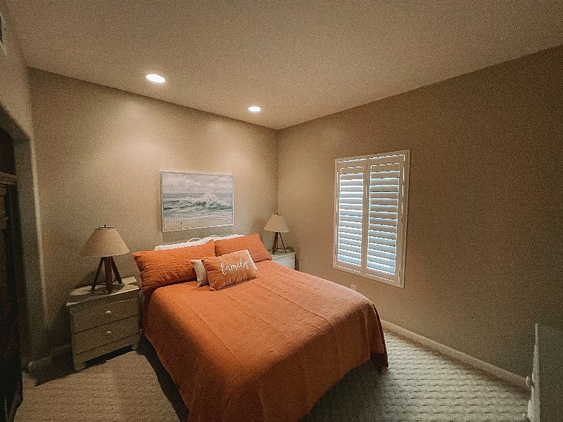 Downstairs Bedroom 2 with a Queen bed.
