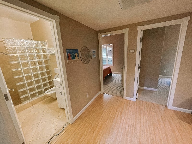 Full bathroom located right off the downstairs bedrooms.