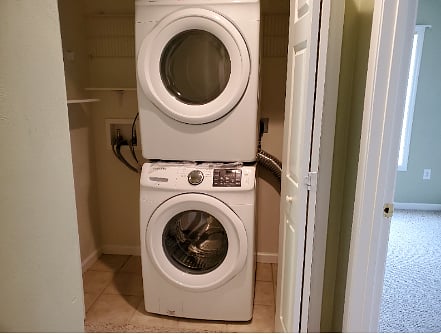 The private in unit washer and dryer.