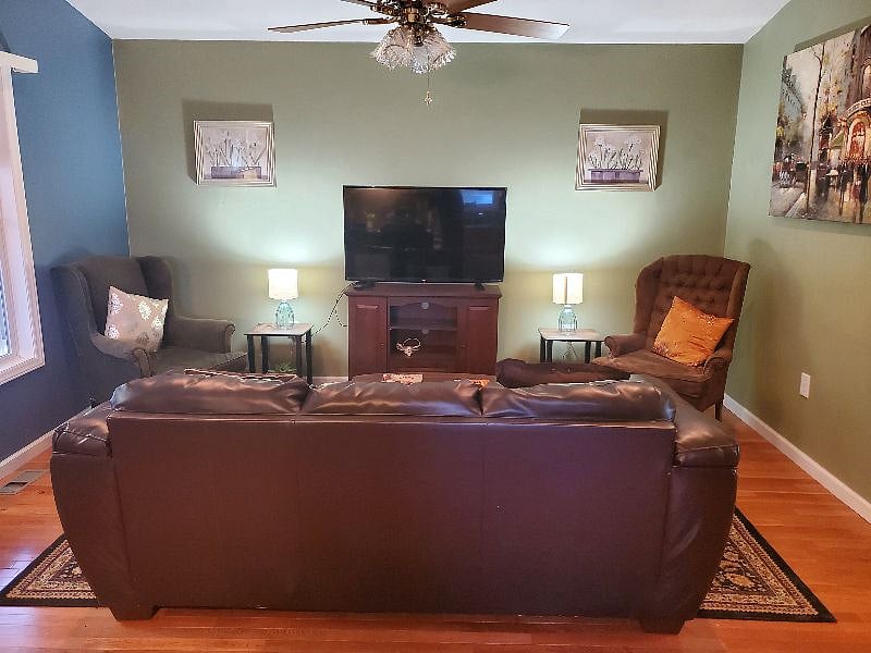 Plenty of seating around your 50" smart TV.