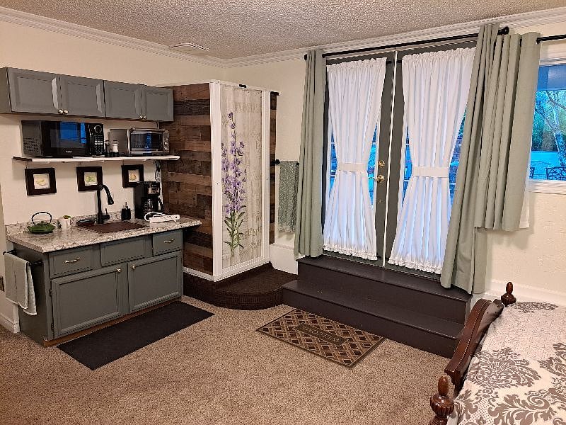 Private French door entrance