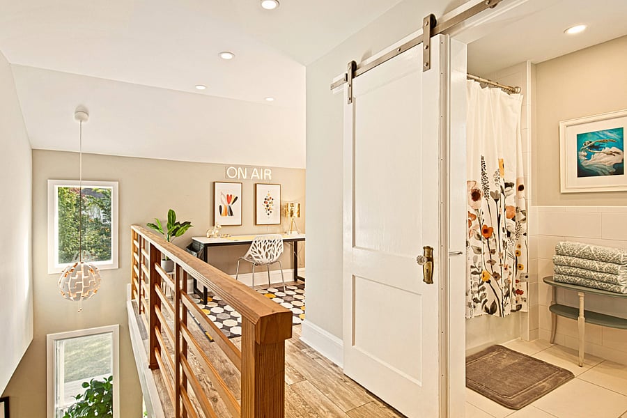 Dedicated workspace upstairs with high-speed WiFi makes remote work a breeze.