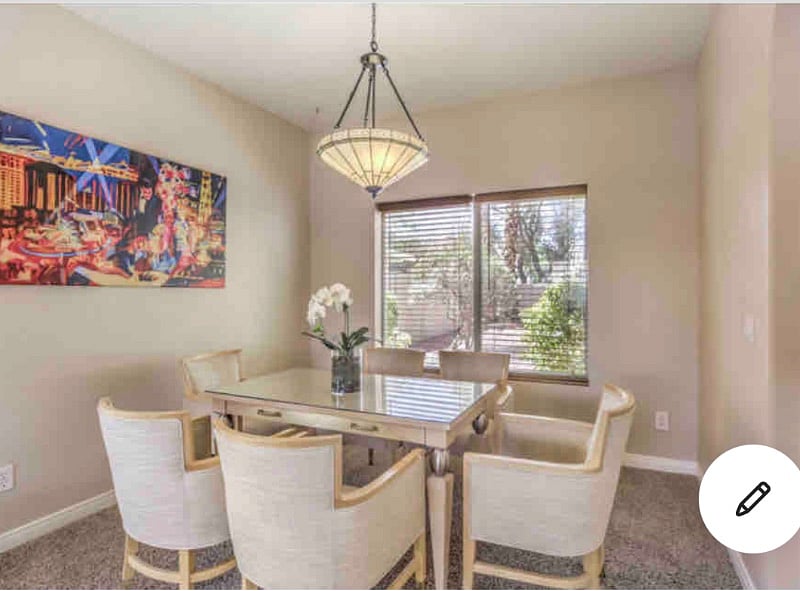 Dinning table off from family room. Next to kitchen.