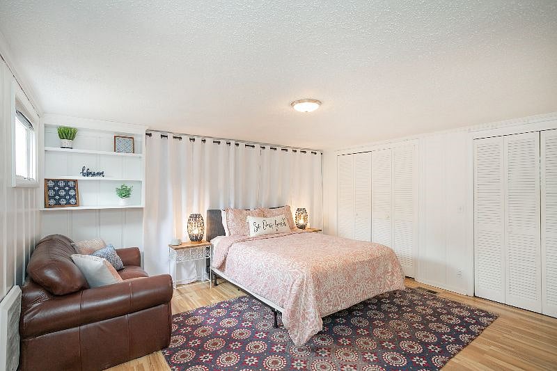 Master bedroom with queen bed, walk-in closet, and dresser (not pictured). W&D are located in this room. 