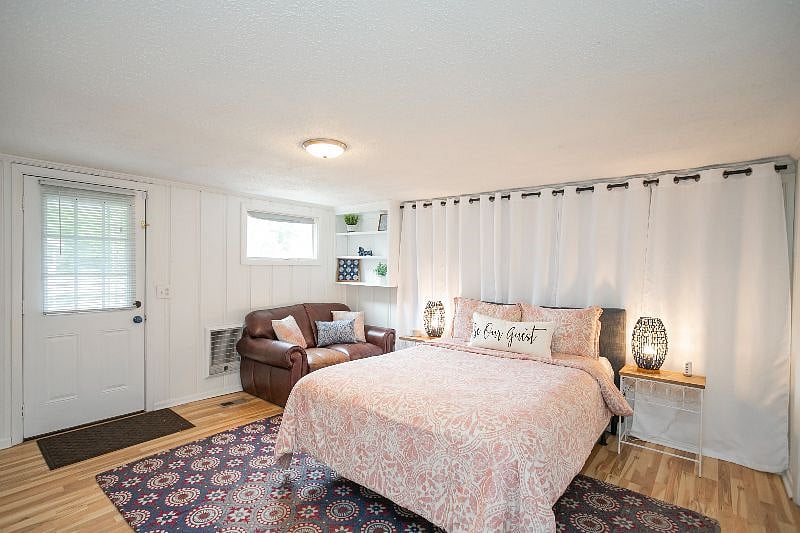 Master bedroom with queen bed, walk-in closet, and dresser (not pictured). W&D are located in this room. 