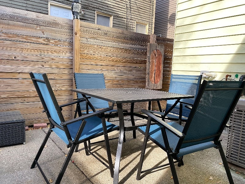dining table on enclosed patio