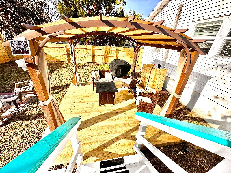 Covered Gazebo with grill and propane Fireplace