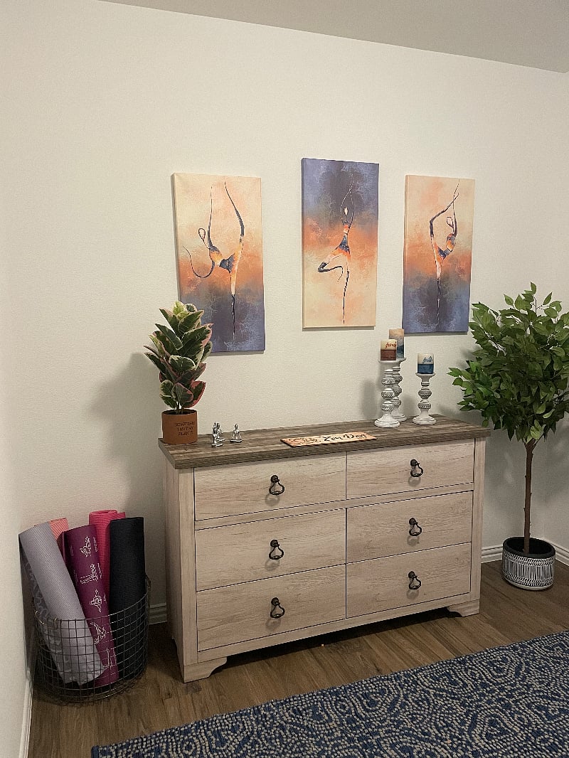 Separate room is located near main suite that can be used for exercise or meditation.