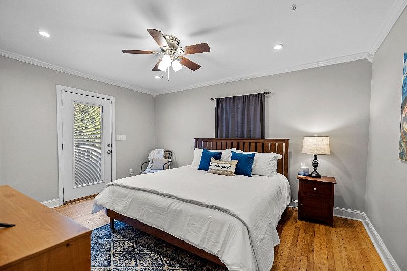 Primary Bedroom with King Bed and TV