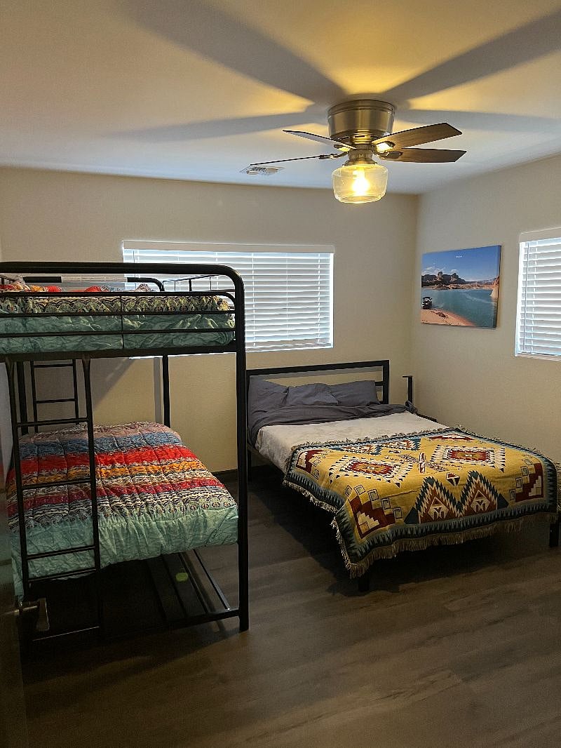 Bedroom 3. Full size bed. Twin bunk beds. Sleeps 4