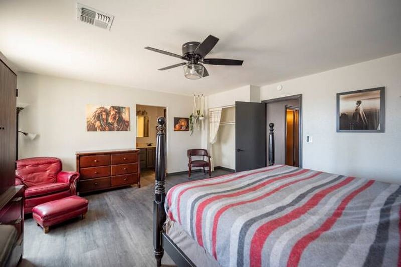 Master bedroom with in-suite bathroom
