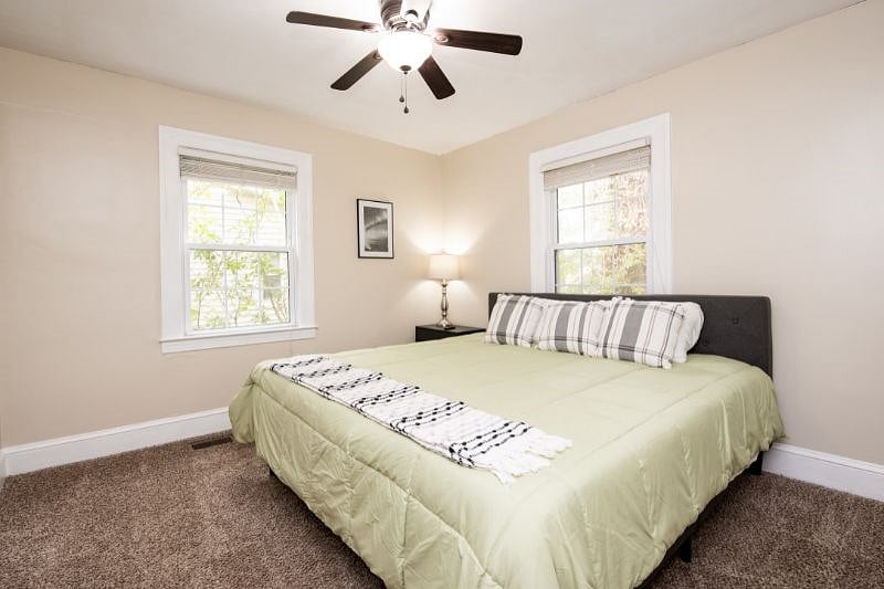 King bedroom with TV