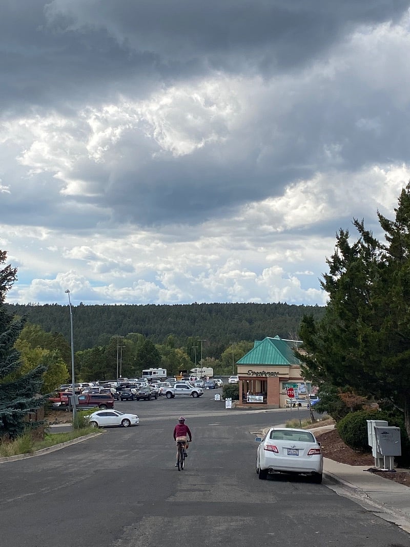 Grocery store & shopping center across the street