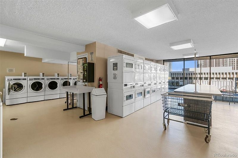 Laundry space is currently under construction. Fluff and fold services are available for pickup and delivery in the building. Renovations are expected to be finished within the next month.