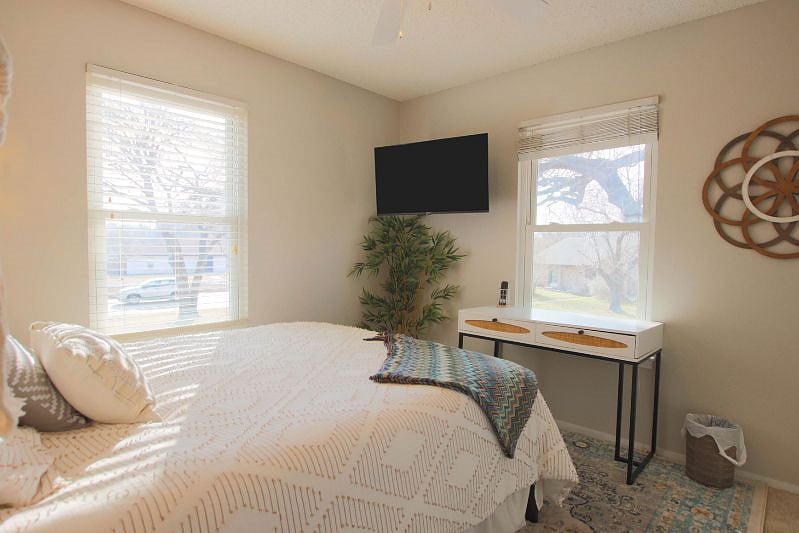 The Bamboo Room has beautiful lighting and a desk right under the window to keep you alert and motivated!  