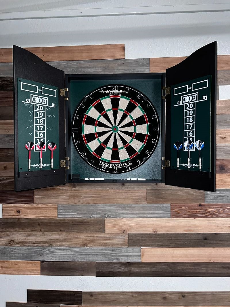 Ready for a game? Dart Board in Garage 