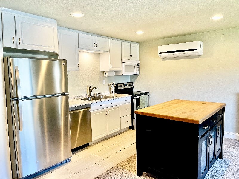 State-of-the-art appliances including Keurig and air fryer.