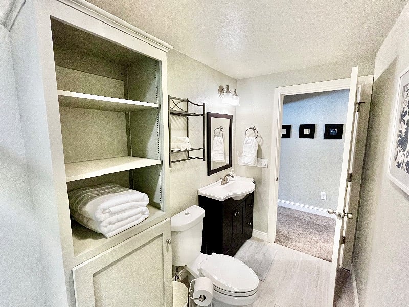 Extra storage in bathroom.
