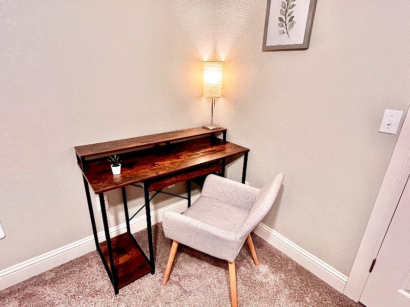 Optional desk and chair in second bedroom with fiber internet.