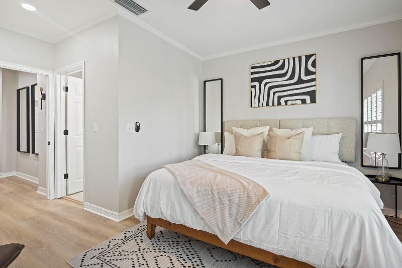 Room 1 is our 3rd Floor Master Bedroom and Private Bathroom. Rental rate is $1500 with street parking. Includes a TV.