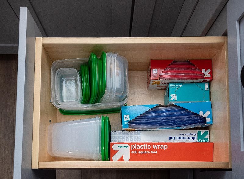 Tupperware and storage supplies