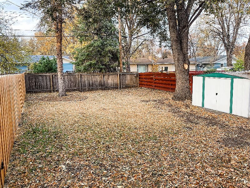 Fully fenced in yard 