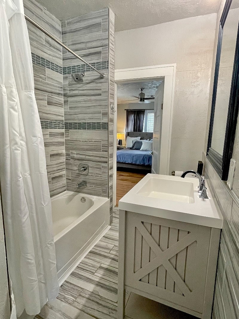 Main bathroom. Please note entrance to primary bedroom through either master bathroom or 2nd bedroom